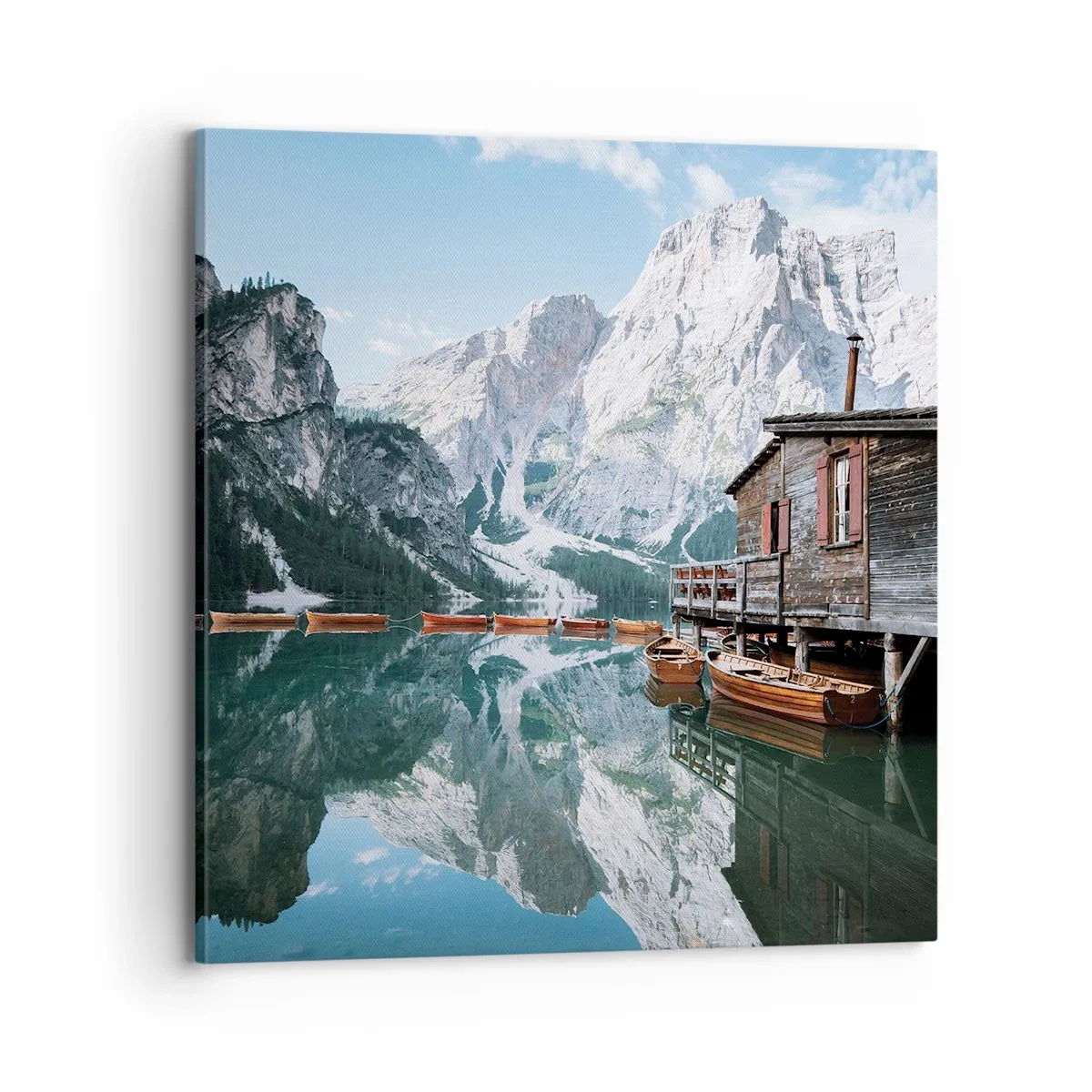 Quadro em tela - Manhã cristalina nas montanhas - 70x70 cm