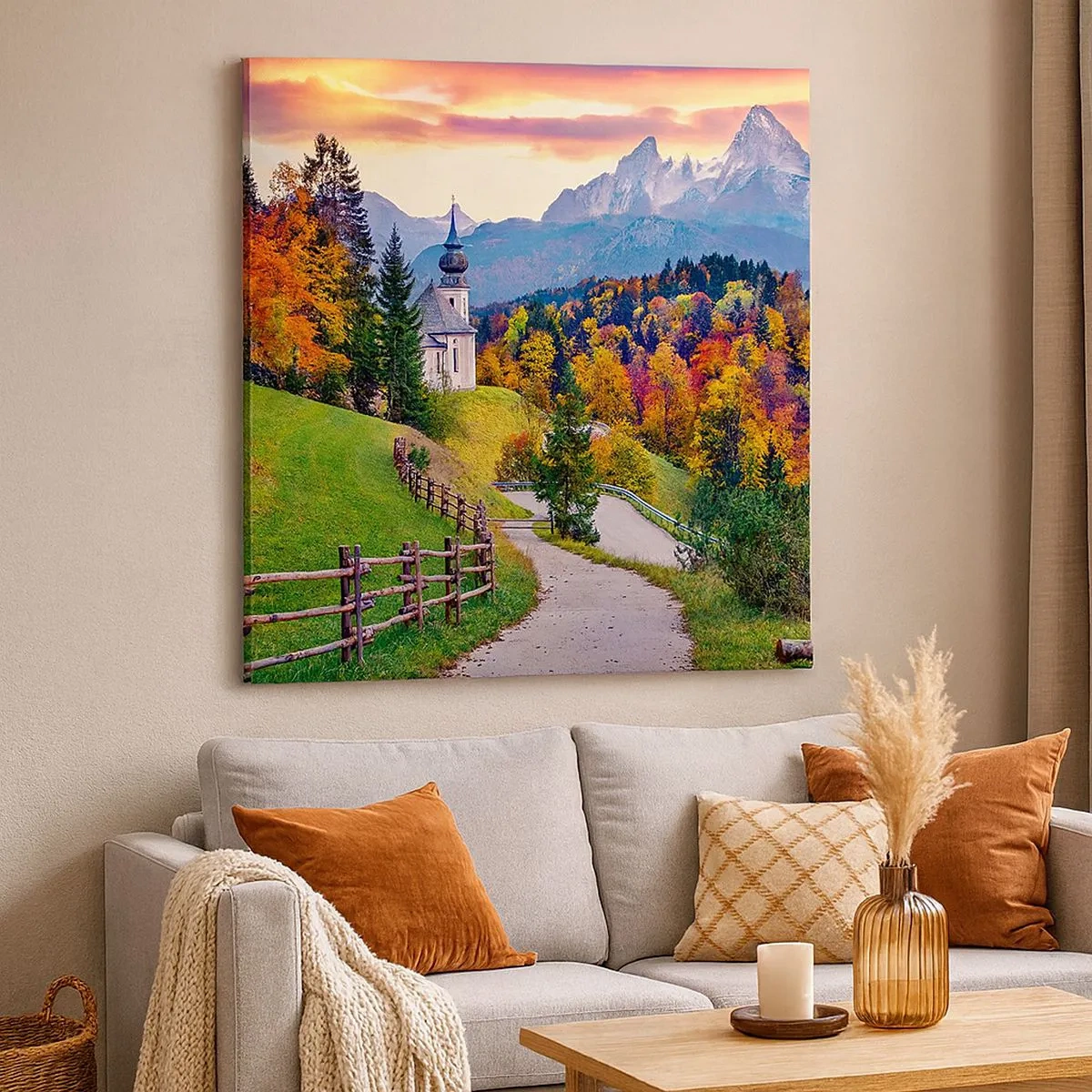 Quadro em tela - Paisagem como uma pintura - 30x30 cm