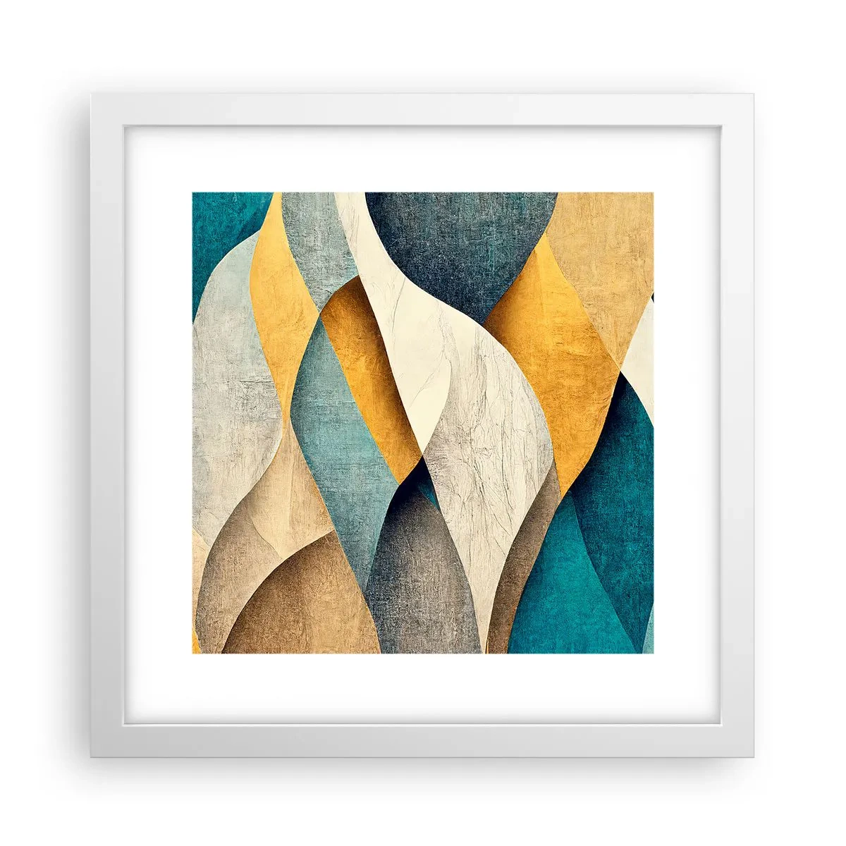 Pôster em moldura branca - Ritmo e onda - 30x30 cm