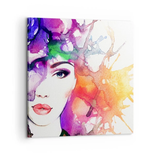 Quadro em tela - Com a cabeça nas nuvens - 60x60 cm