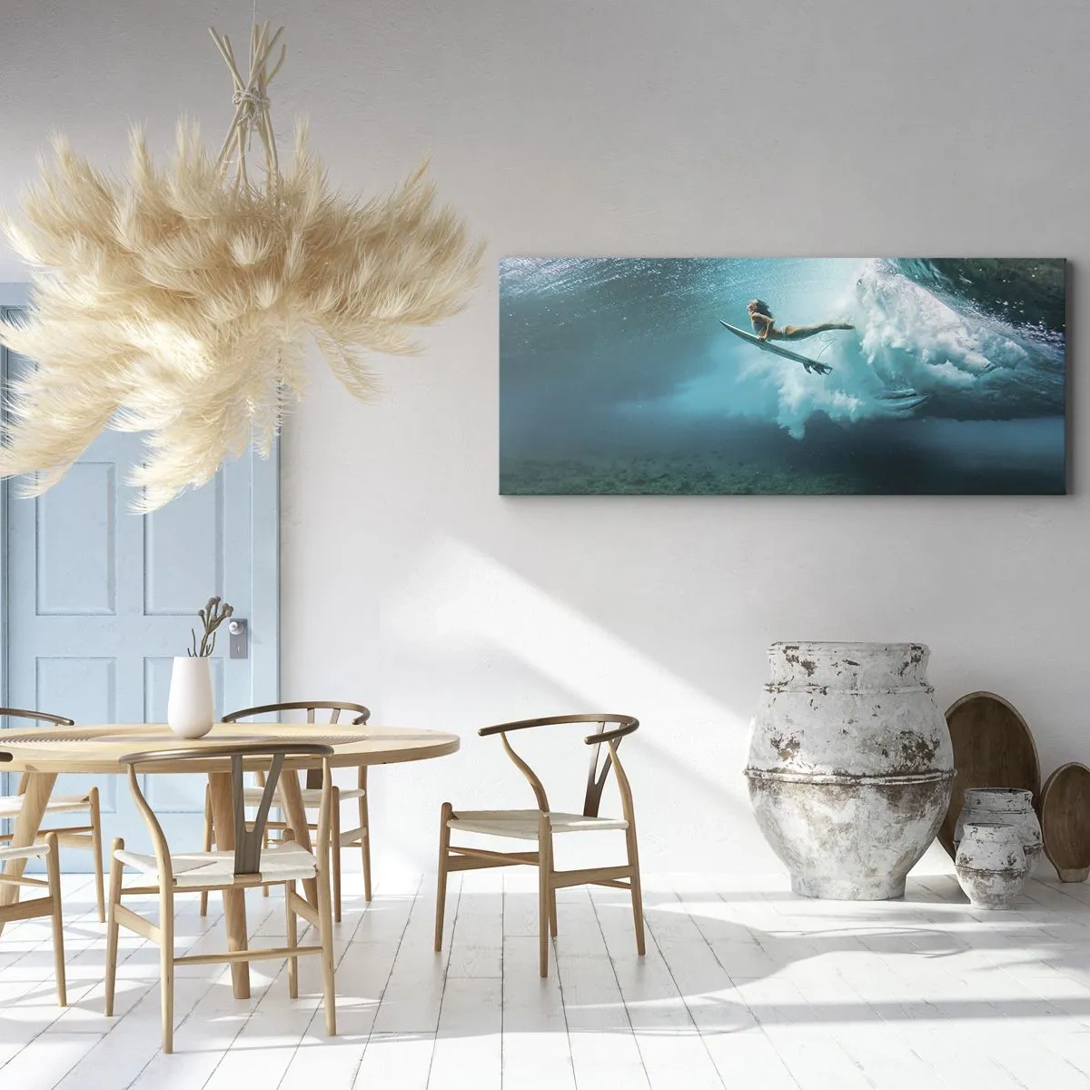 Quadro em tela - O mundo subaquático - 160x50 cm