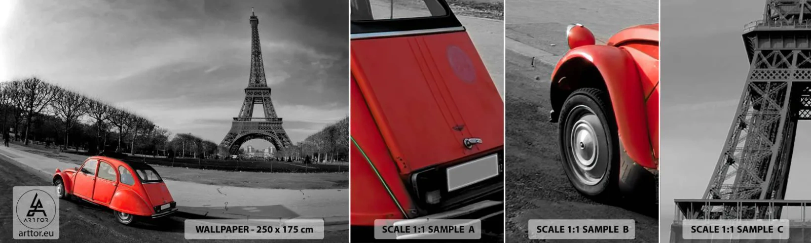 Amostra de Papel de Parede Standard Eco - Mais parisiense do que Paris - Cidade, Torre Eiffel, Paris - 100x30 cm