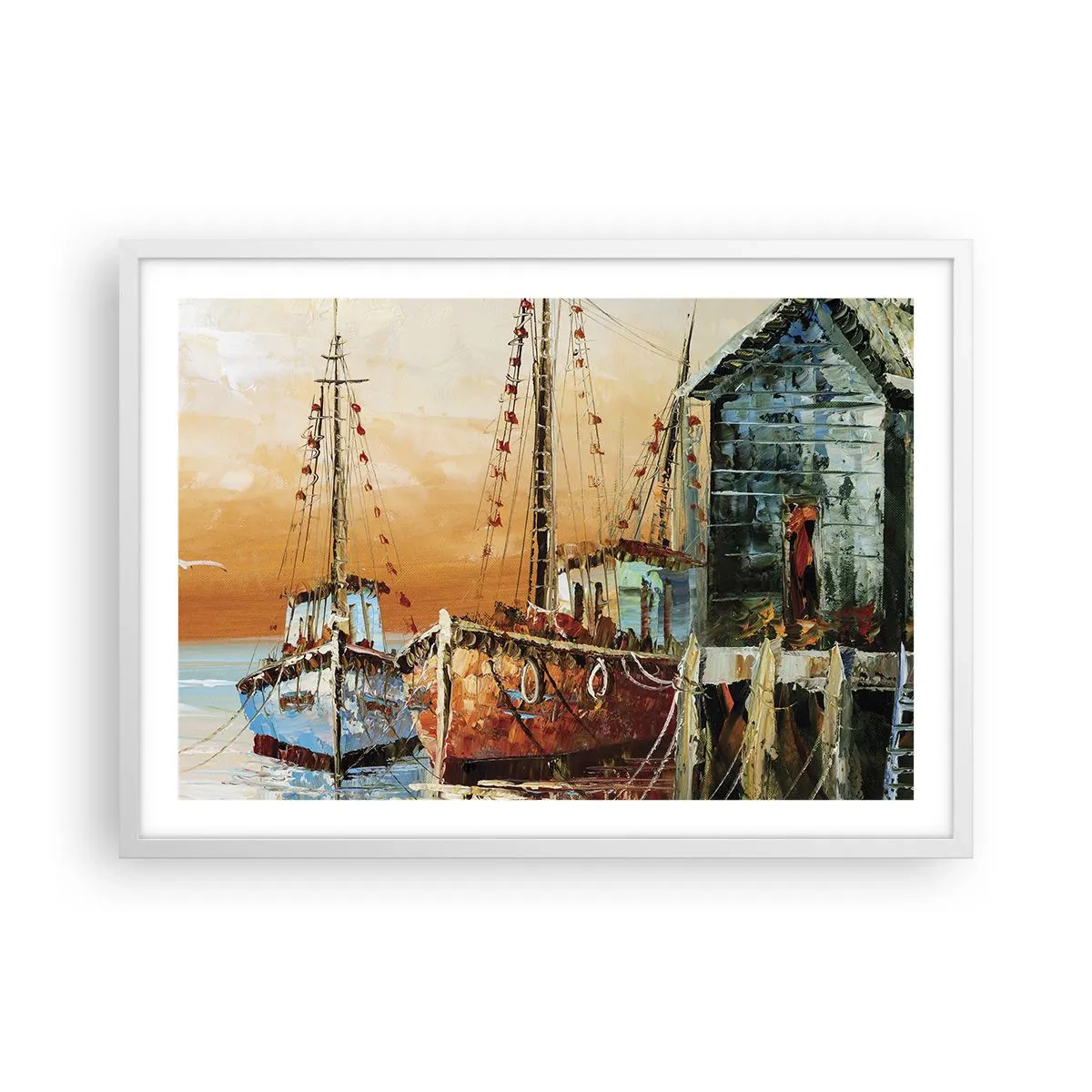 Pôster em moldura branca - Um regresso tranquilo - 70x50 cm