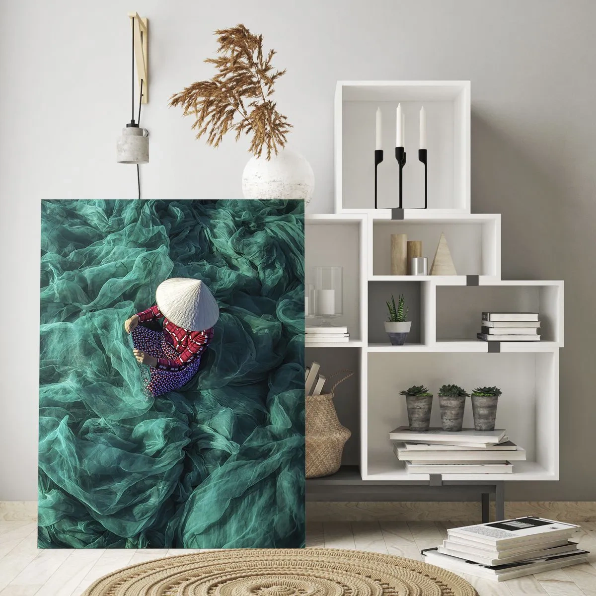 Quadro em vidro - Num mar de redes - 50x70 cm