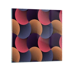 Quadro em vidro - Num ritmo circular - 70x70 cm