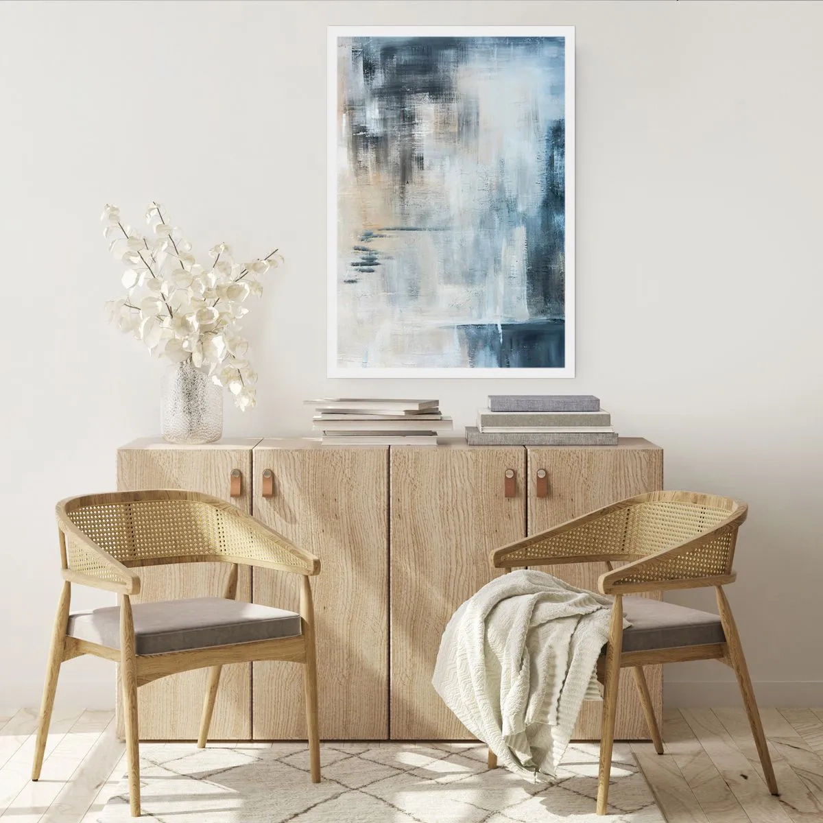 Pôster - Atrás da cortina azul - 50x70 cm