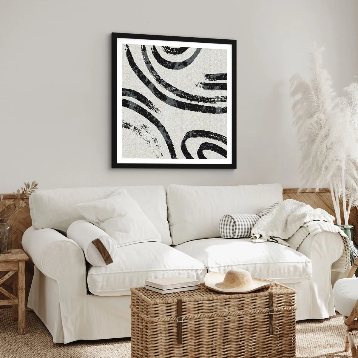 Pôster com moldura preta - Meio parado - 50x50 cm