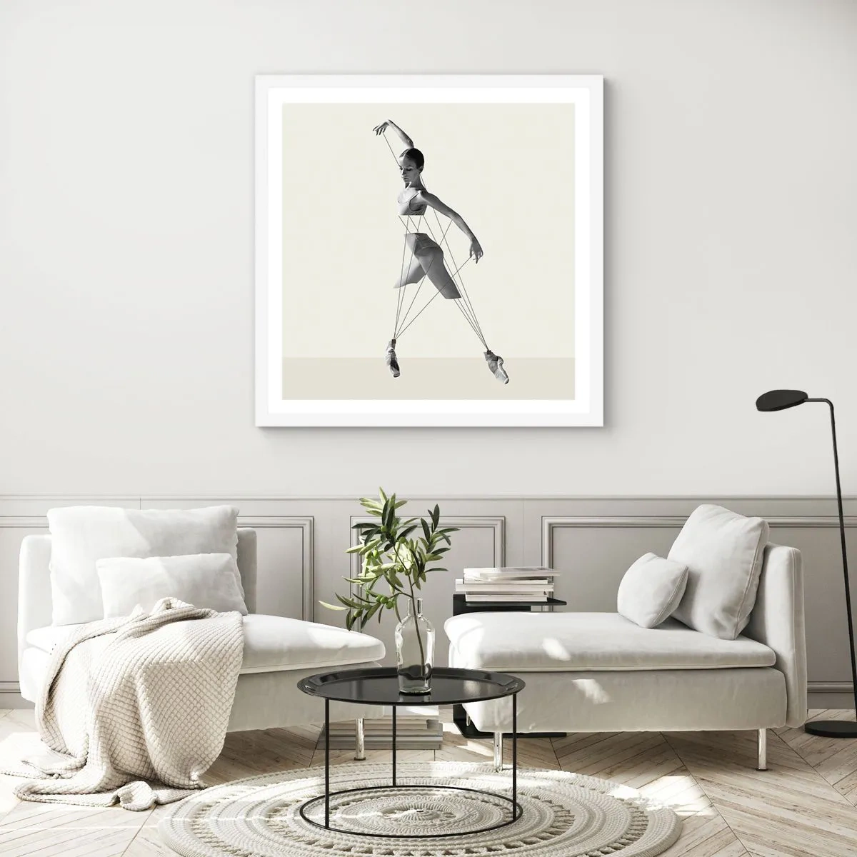 Pôster em moldura branca - No teatro do mundo - 50x50 cm