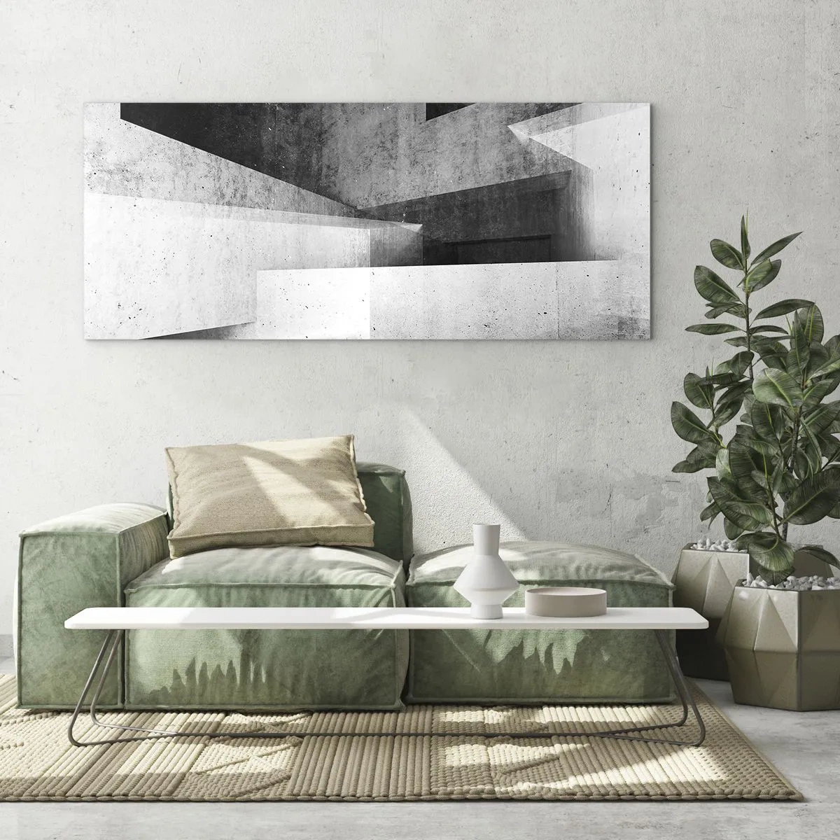 Quadro em vidro - Estrutura espacial - 120x50 cm