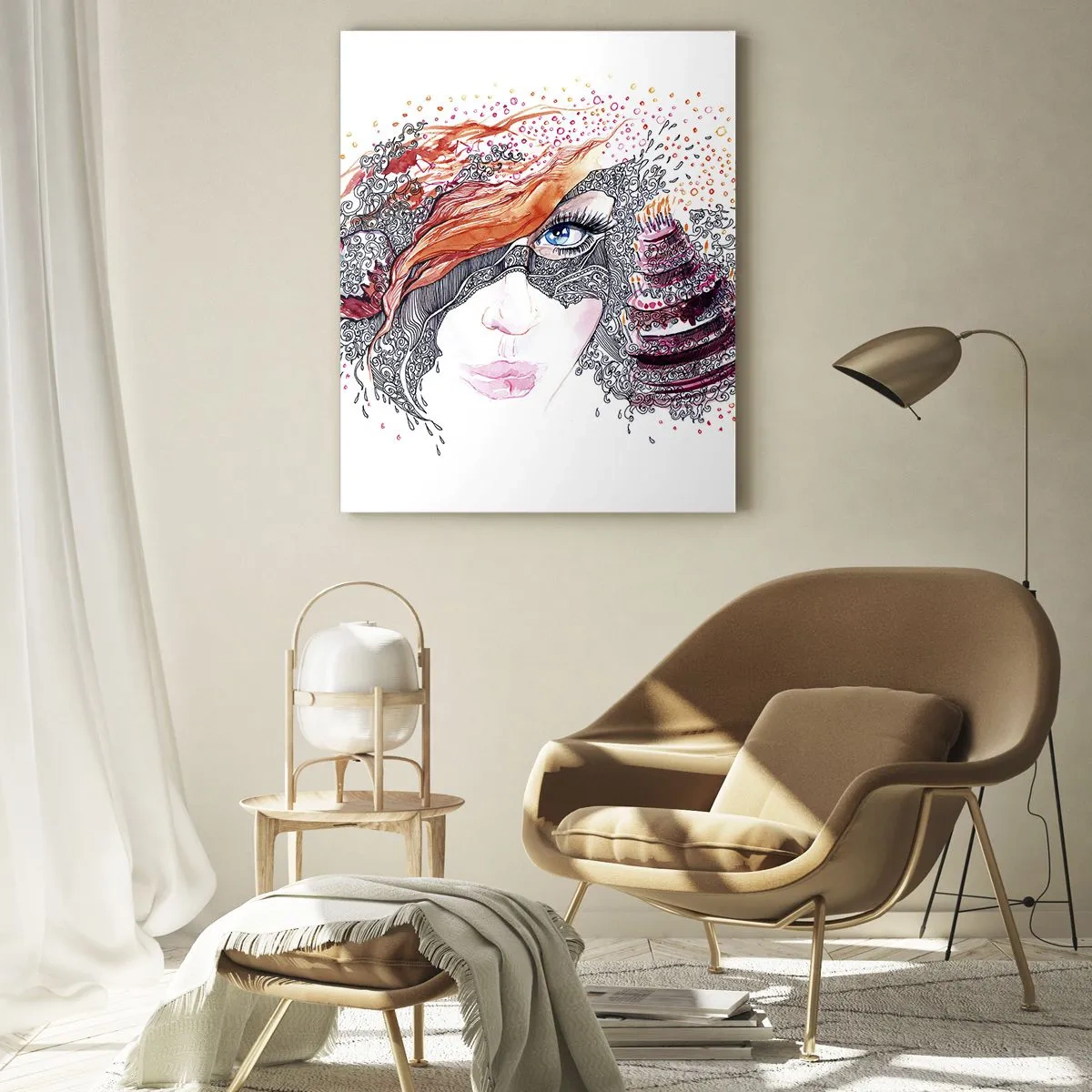 Quadro em vidro - Com ela, todos os dias são dias de festa - 50x70 cm
