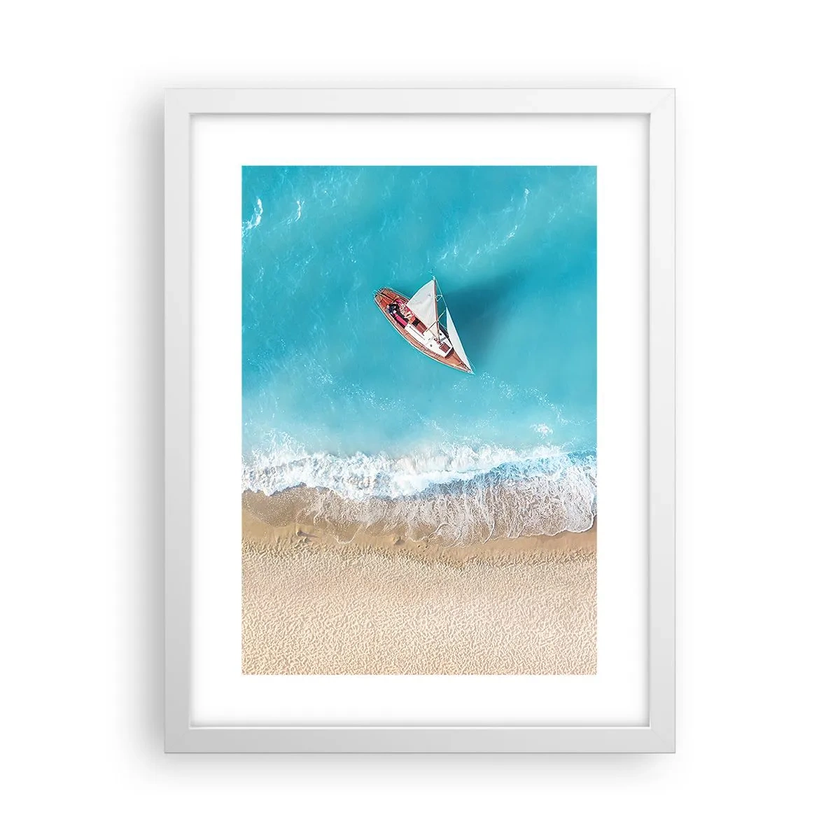 Pôster em moldura branca - No limite do azul e do ouro - 30x40 cm