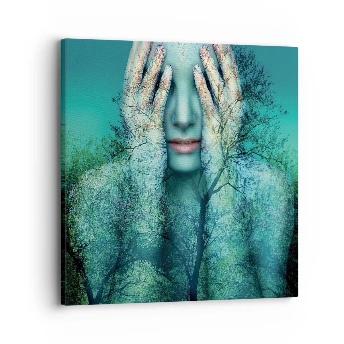 Quadro em tela - Imersa em azul - 30x30 cm