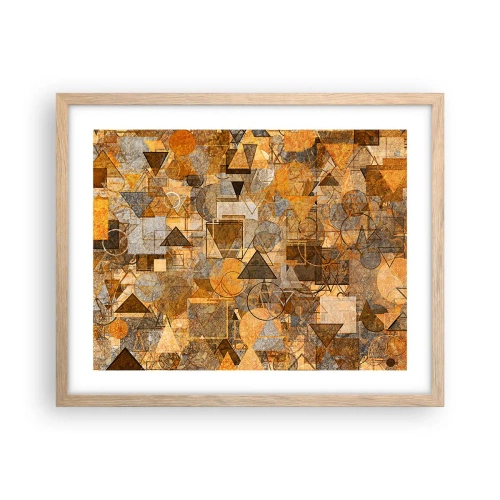 Pôster com moldura de carvalho claro - O mundo em forma - 50x40 cm