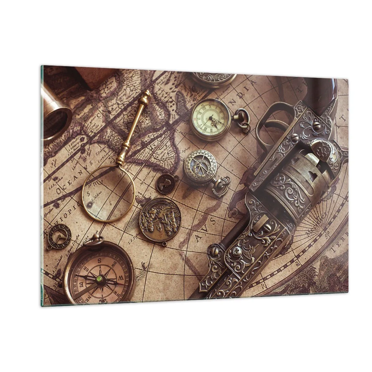 Quadro em vidro - A aventura nos chama - 120x80 cm