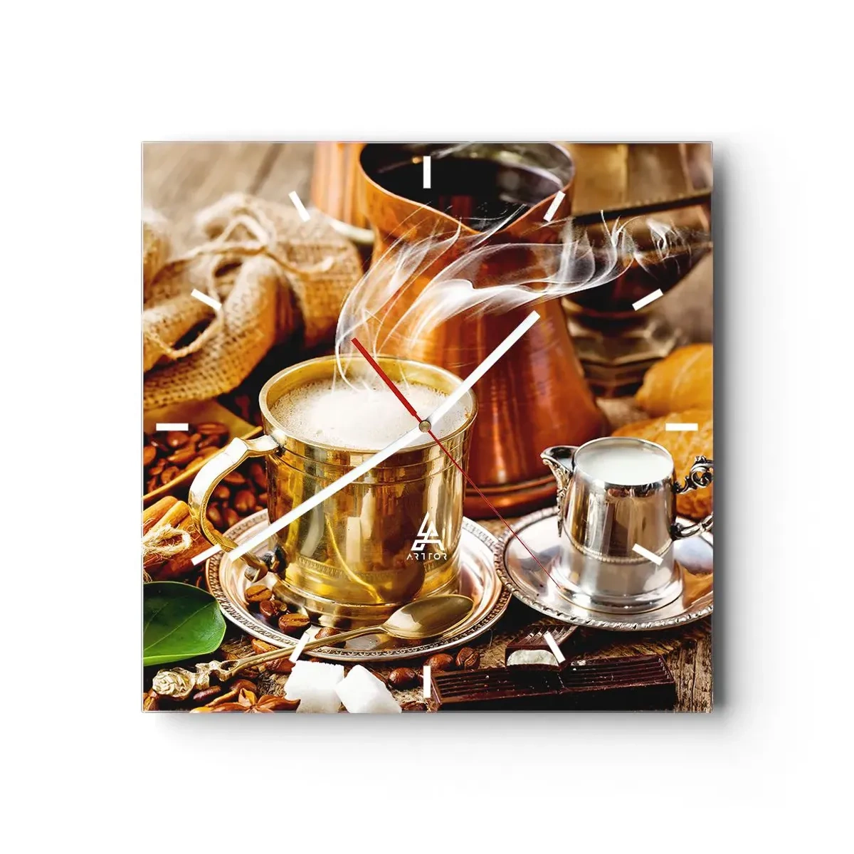 Relógio de parede - Relógio em vidro - Bons dias! - 30x30 cm