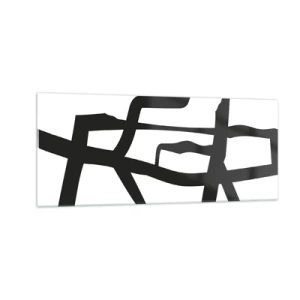 Quadro em vidro - Projeto preto e branco - 100x40 cm