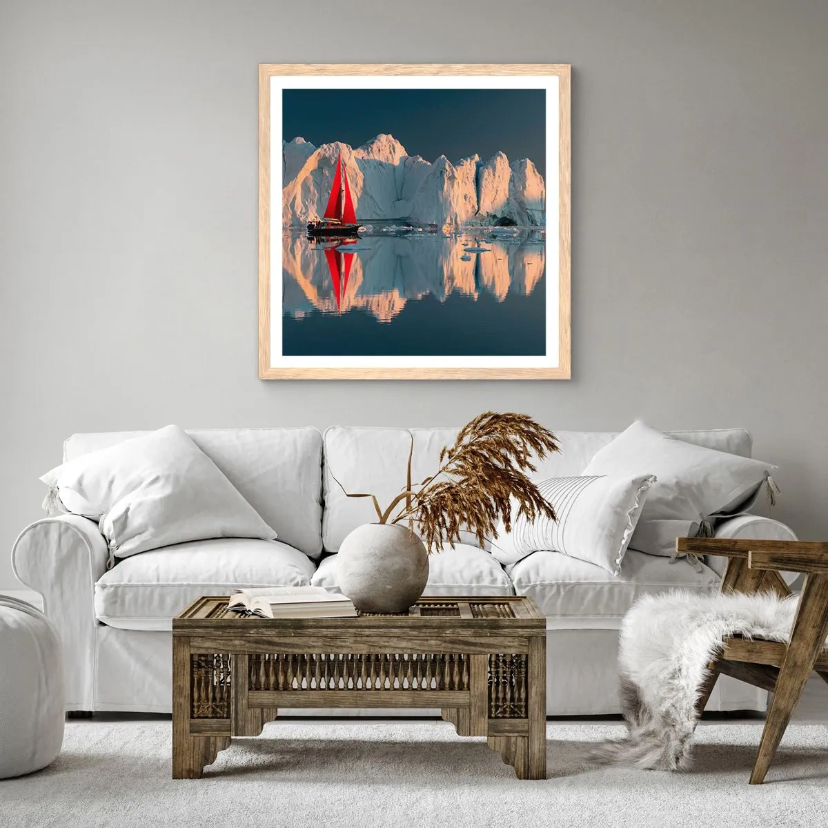 Pôster com moldura de carvalho claro - No fim do mundo - 30x30 cm