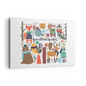 Quadro em tela - Natal de conto de fadas na floresta - 120x80 cm