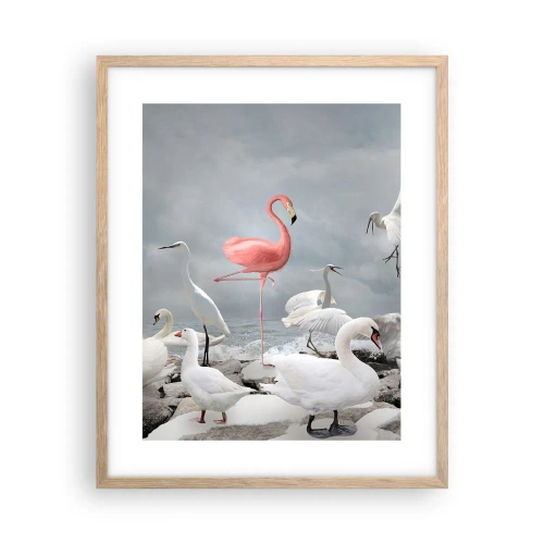 Pôster com moldura de carvalho claro - Como vim parar aqui? - 40x50 cm