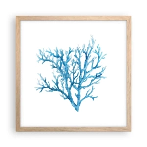 Pôster com moldura de carvalho claro - Filigrana náutica - 40x40 cm