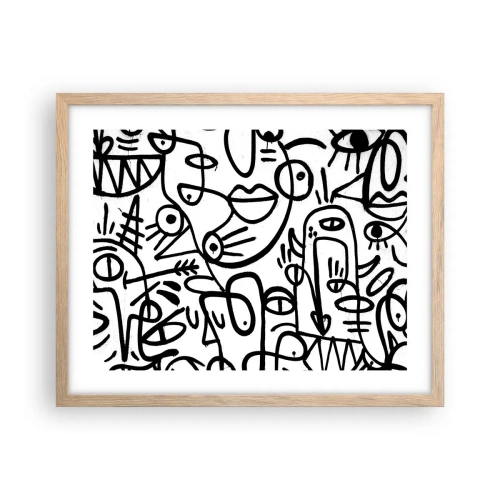 Pôster com moldura de carvalho claro - Rostos e miragens - 50x40 cm