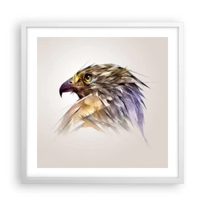 Pôster em moldura branca - Retrato de um guerreiro - 50x50 cm