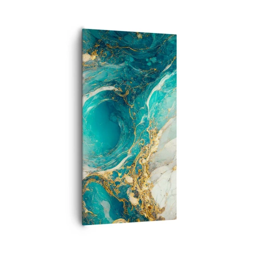 Quadro em tela - Composição com veios d'ouro - 65x120 cm