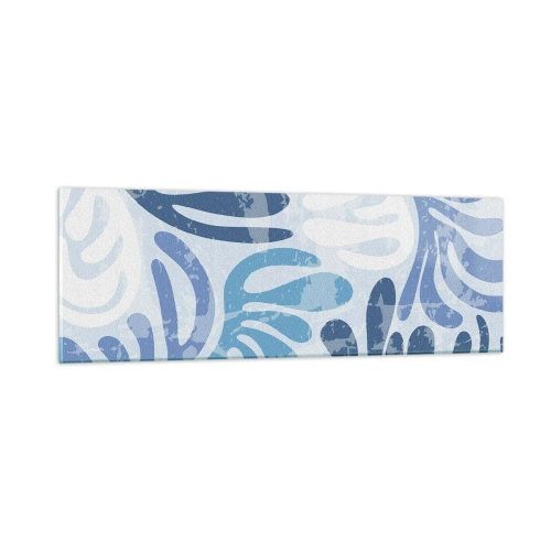 Quadro em vidro - Samambaias azuis - 90x30 cm