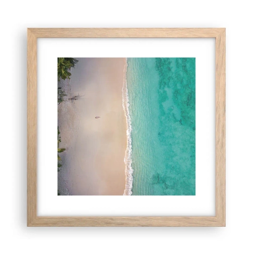 Pôster com moldura de carvalho claro - Praia do paraíso - 30x30 cm