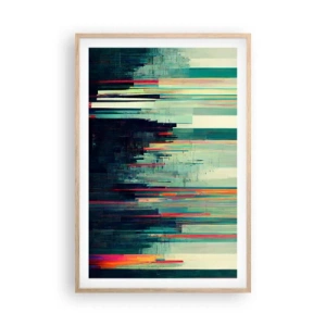 Pôster com moldura de carvalho claro - Cidade futurista - 61x91 cm
