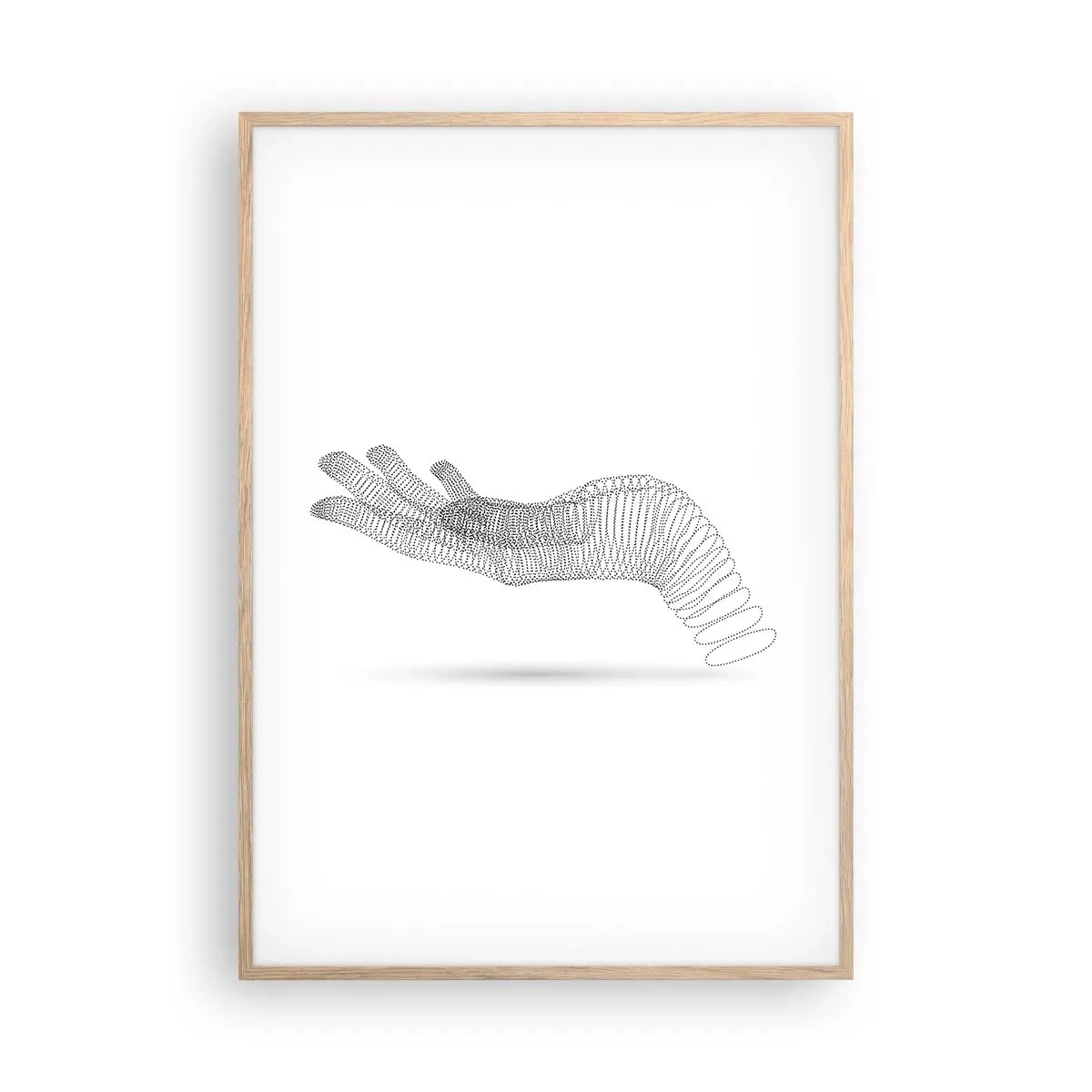 Pôster com moldura de carvalho claro - Mão de mola - 70x100 cm