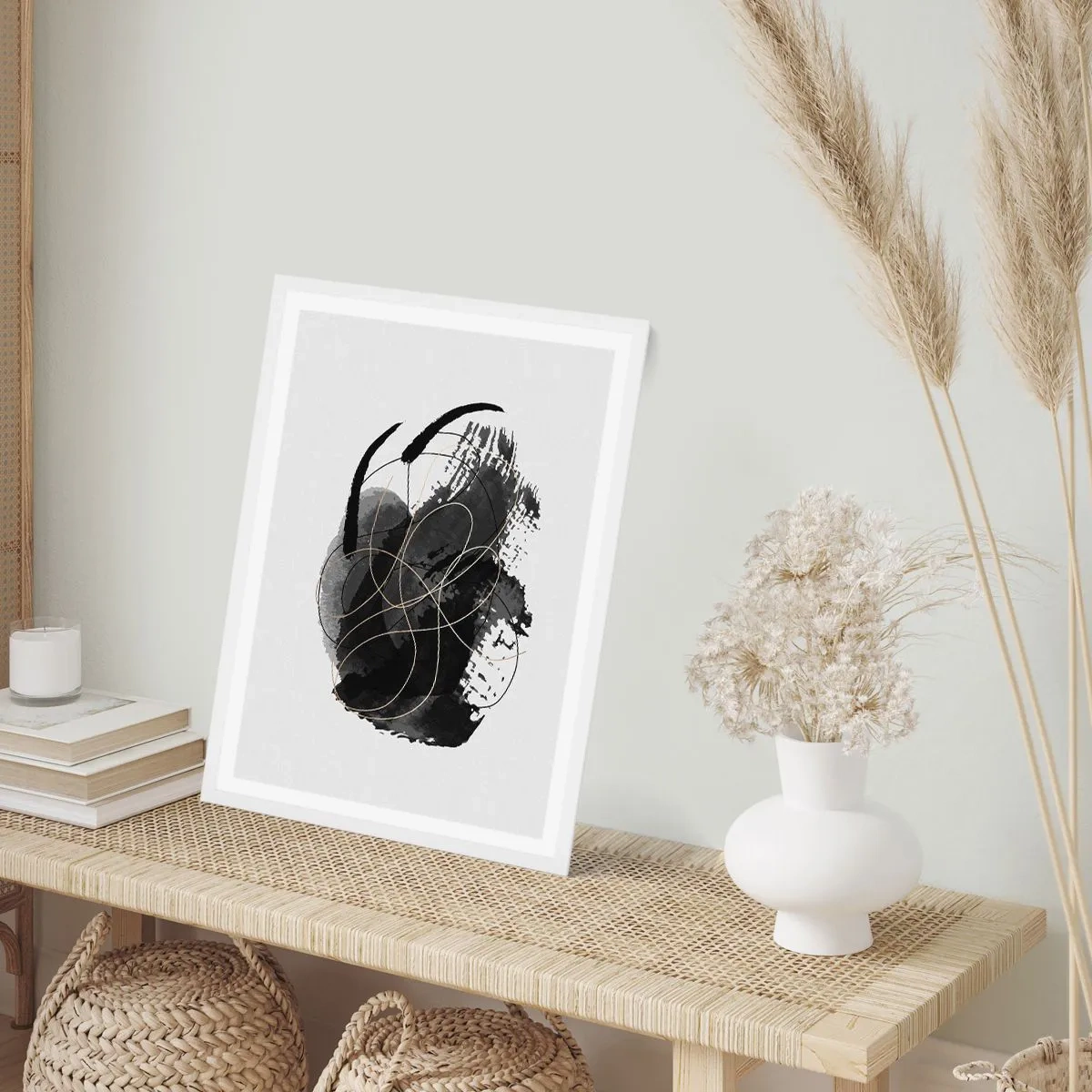 Pôster em moldura branca - Emergido do preto - 30x40 cm