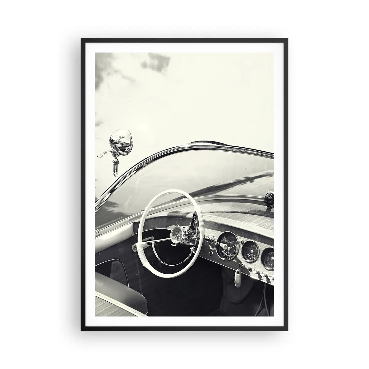 Pôster com moldura preta - Tempo para os ricos - 70x100 cm