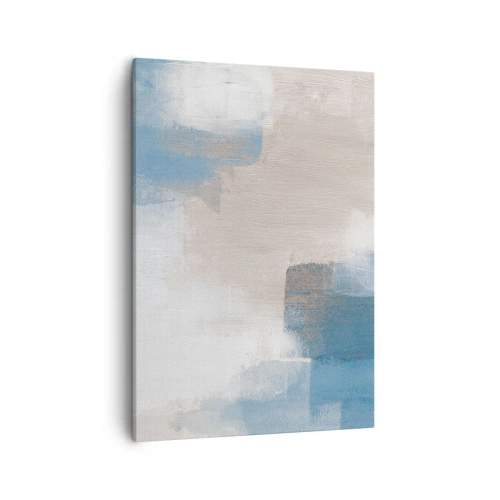 Quadro em tela - Abstração rosa atrás da cortina azul - 50x70 cm