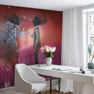 Papel de Parede Premium Sand - É possível olhar para dentro de si mesmo? - Abstração, Pedaço, Pessoas - 350x256 cm