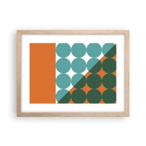 Pôster com moldura de carvalho claro - Para cima e na diagonal - 40x30 cm