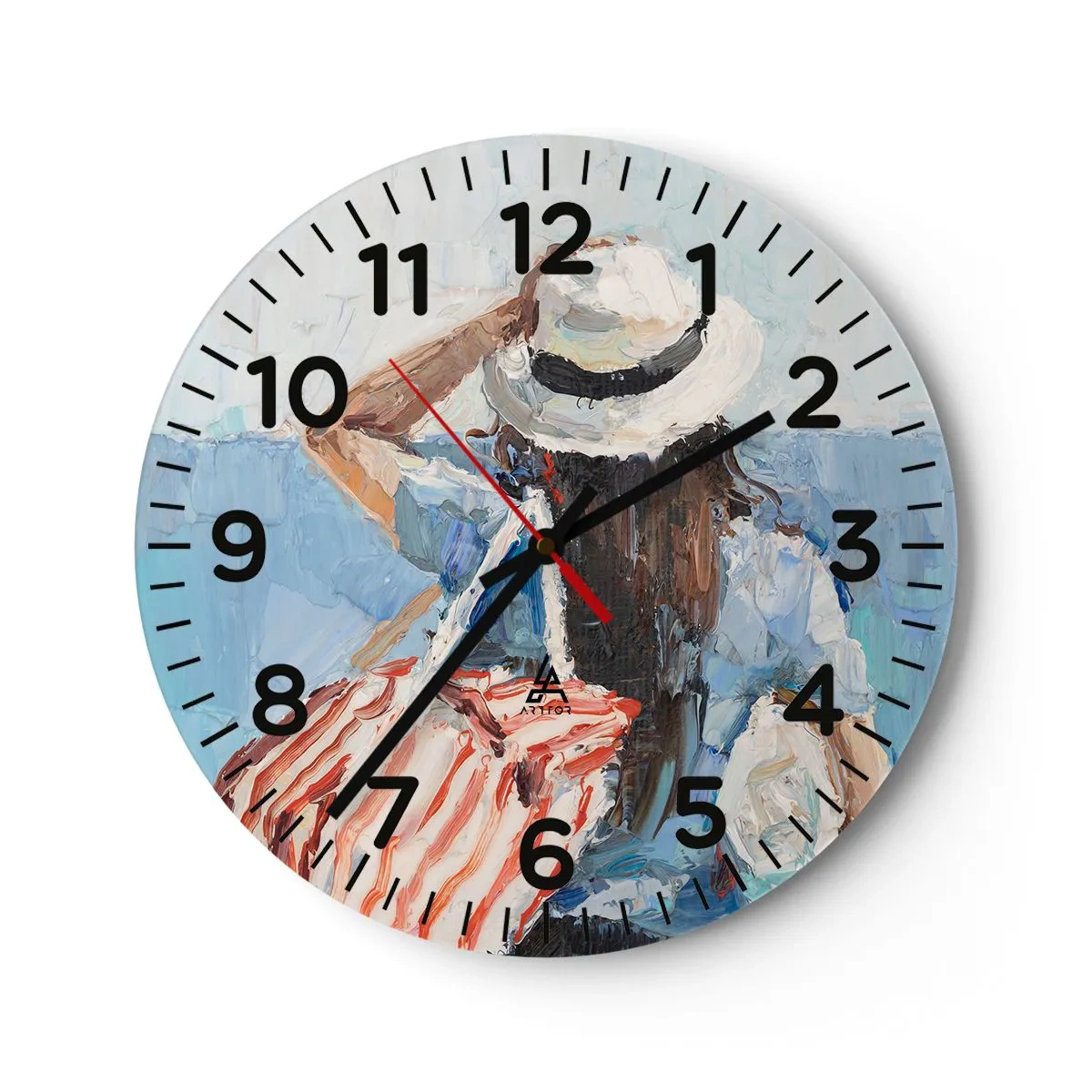 Relógio de parede - Relógio em vidro - Bem-vindo às suas férias - 40x40 cm