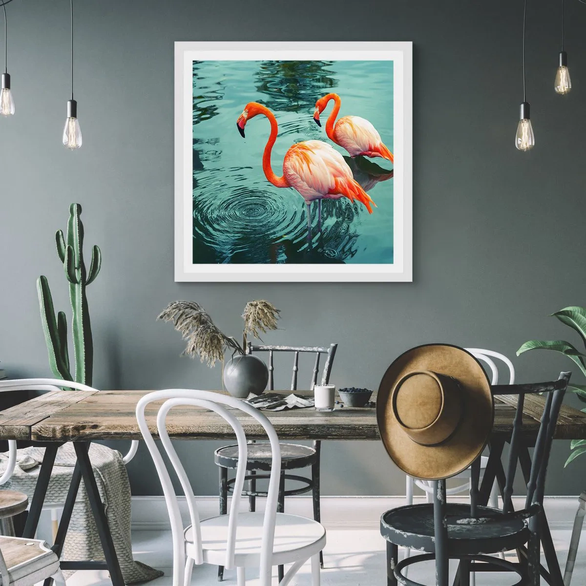 Pôster em moldura branca - Estamos na moda agora - 30x30 cm