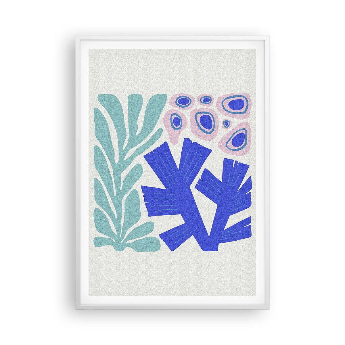 Pôster em moldura branca - Jardim subaquático - 70x100 cm