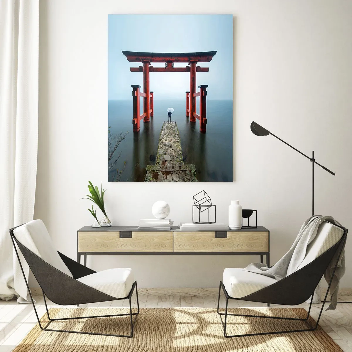 Quadro em vidro - Devaneio japonês - 50x70 cm
