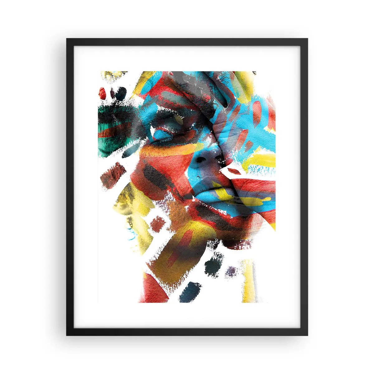 Pôster com moldura preta - Personalidade colorida - 40x50 cm