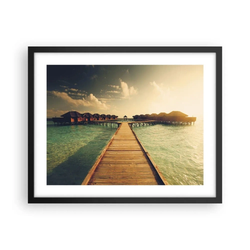 Pôster com moldura preta - Um convite caloroso - 50x40 cm