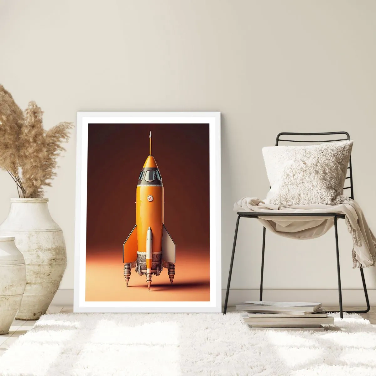 Pôster em moldura branca - Tudo começa com um sonho - 50x70 cm