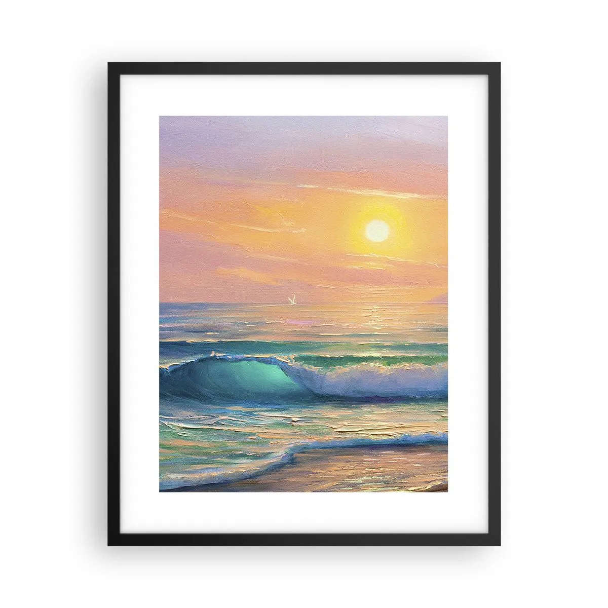 Pôster com moldura preta - O canto turquesa das ondas - 40x50 cm