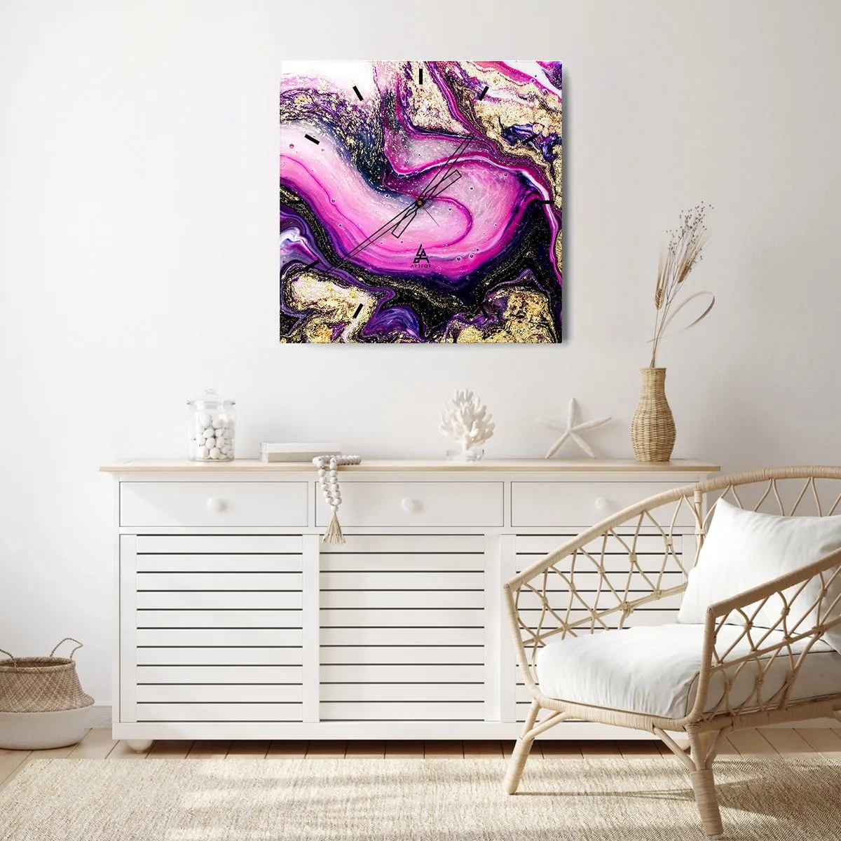 Relógio de parede - Relógio em vidro - Um momento nos bastidores - 30x30 cm