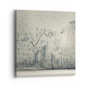 Quadro em tela - Minha vida maravilhosa na cidade - 30x30 cm