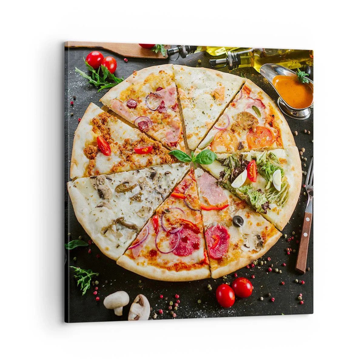 Quadro em tela - Gama de sabores - 60x60 cm