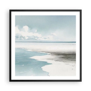 Pôster com moldura preta - Maré suave - 60x60 cm