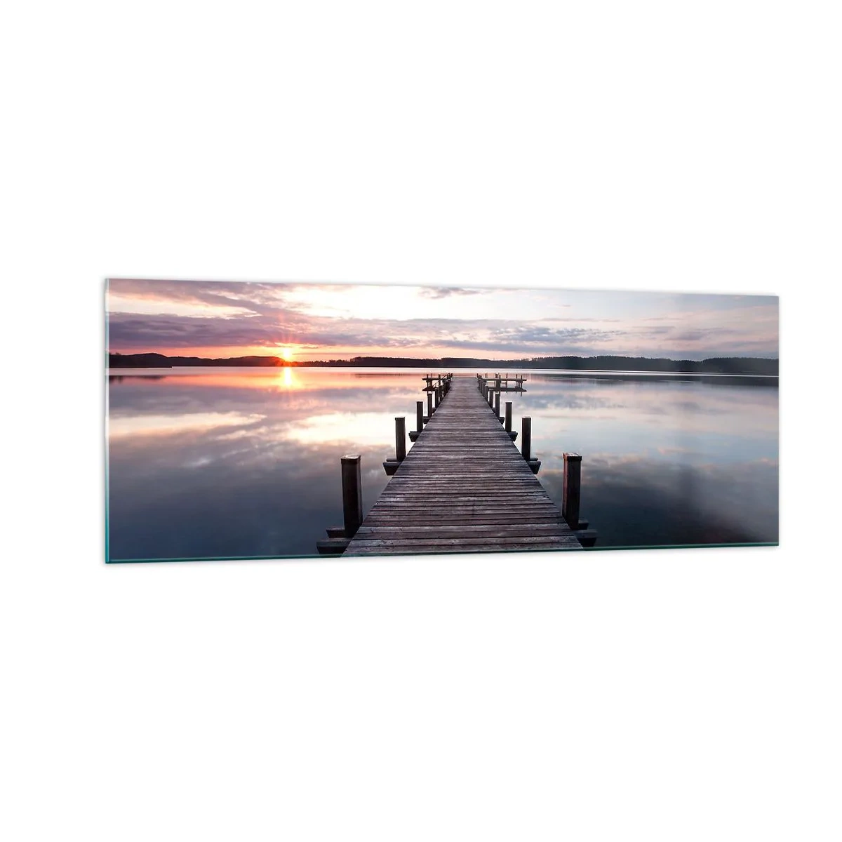 Quadro em vidro - A tranquila fronteira do dia e da noite - 140x50 cm