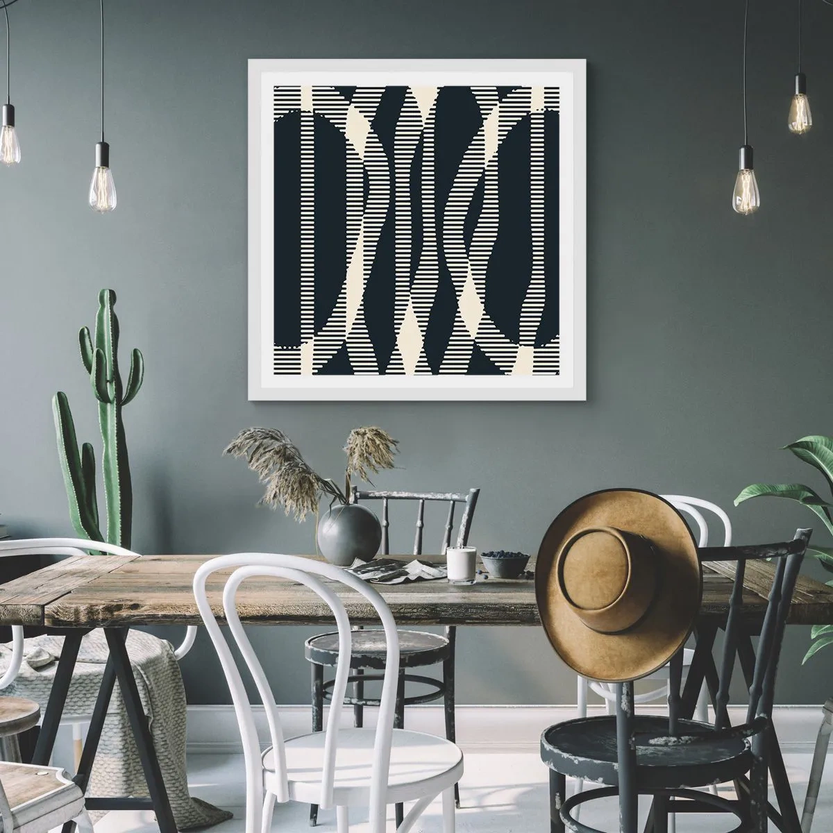 Pôster em moldura branca - Uma tentativa de quebrar a escuridão - 60x60 cm